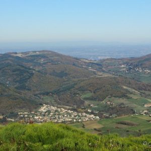 Vue de St Marcel lès Annonay depuis la Croix de Chirol