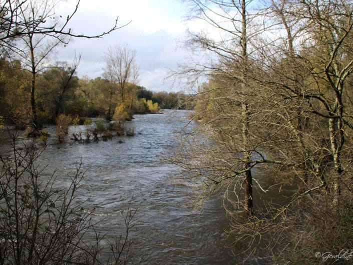 L'Ardèche en crue à Vogüe