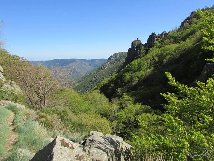 Vue dans la descente à sablières